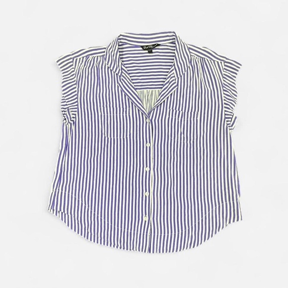 Velvet Heart Tops - 💜Velvet Heart Purple and White Striped Sleeveless Shirt💜